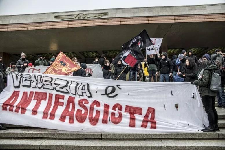 Manifestazione contro la presenza di Forza Nuova a Venezia il 18 febbraio 2018