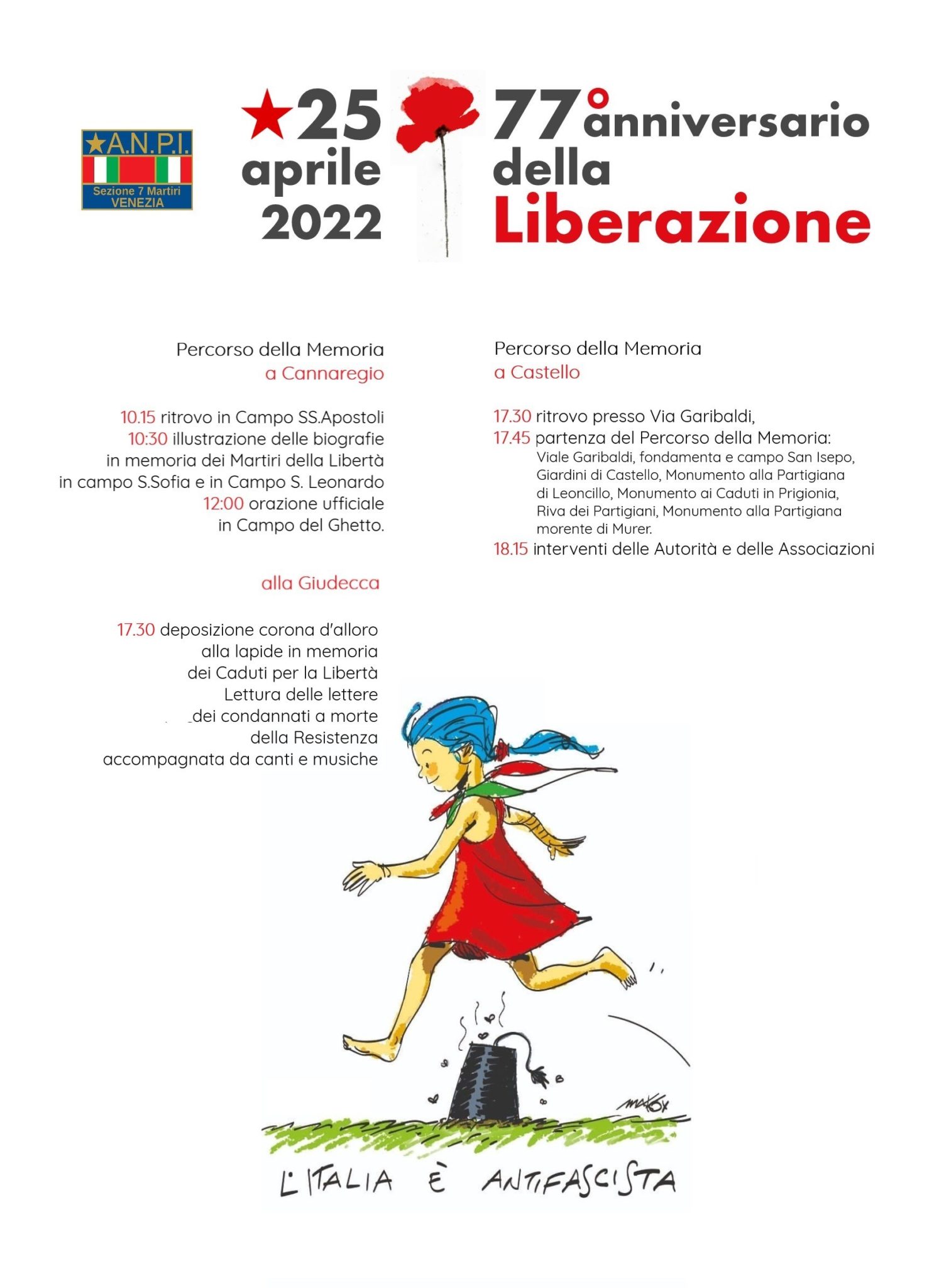 25 aprile 2022 – 77° Anniversario della Liberazione – ANPI Venezia